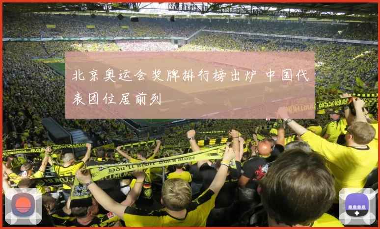 北京奥运会奖牌排行榜出炉 中国代表团位居前列